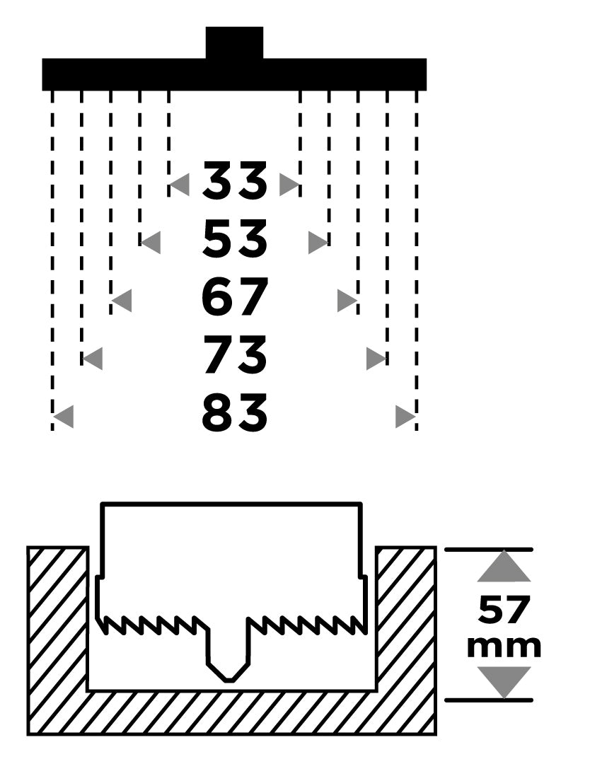 Píly na diery z tvrdokovu 32-83 mm, sada 8 ks. od GRAPHITE nájdeš na naravis.sk