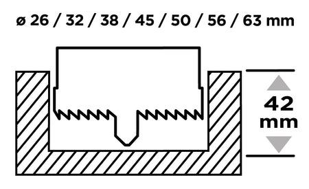 Píla na drevo 26 - 63 mm, h 50 mm tvrdené zuby, sada 7 ks. od GRAPHITE nájdeš na naravis.sk