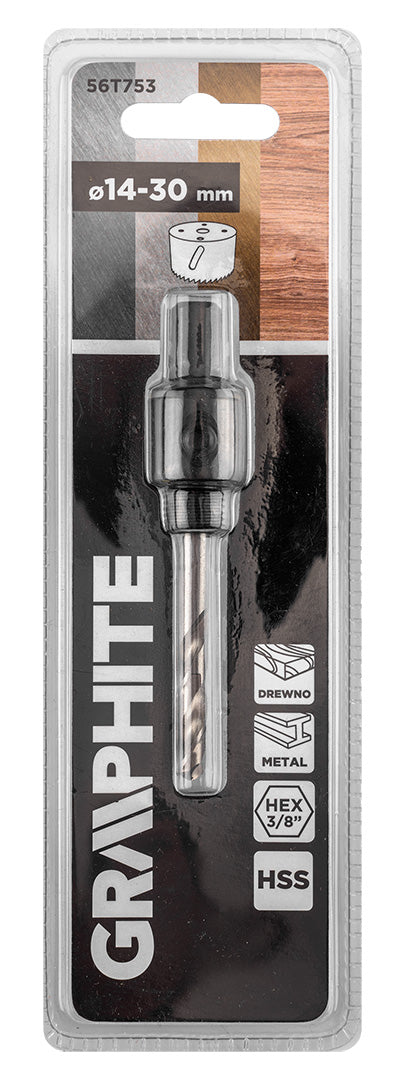 Adaptér s pilotným vrtákom pre bimetalové dierovacie píly 14-30 mm, Hex od GRAPHITE nájdeš na naravis.sk