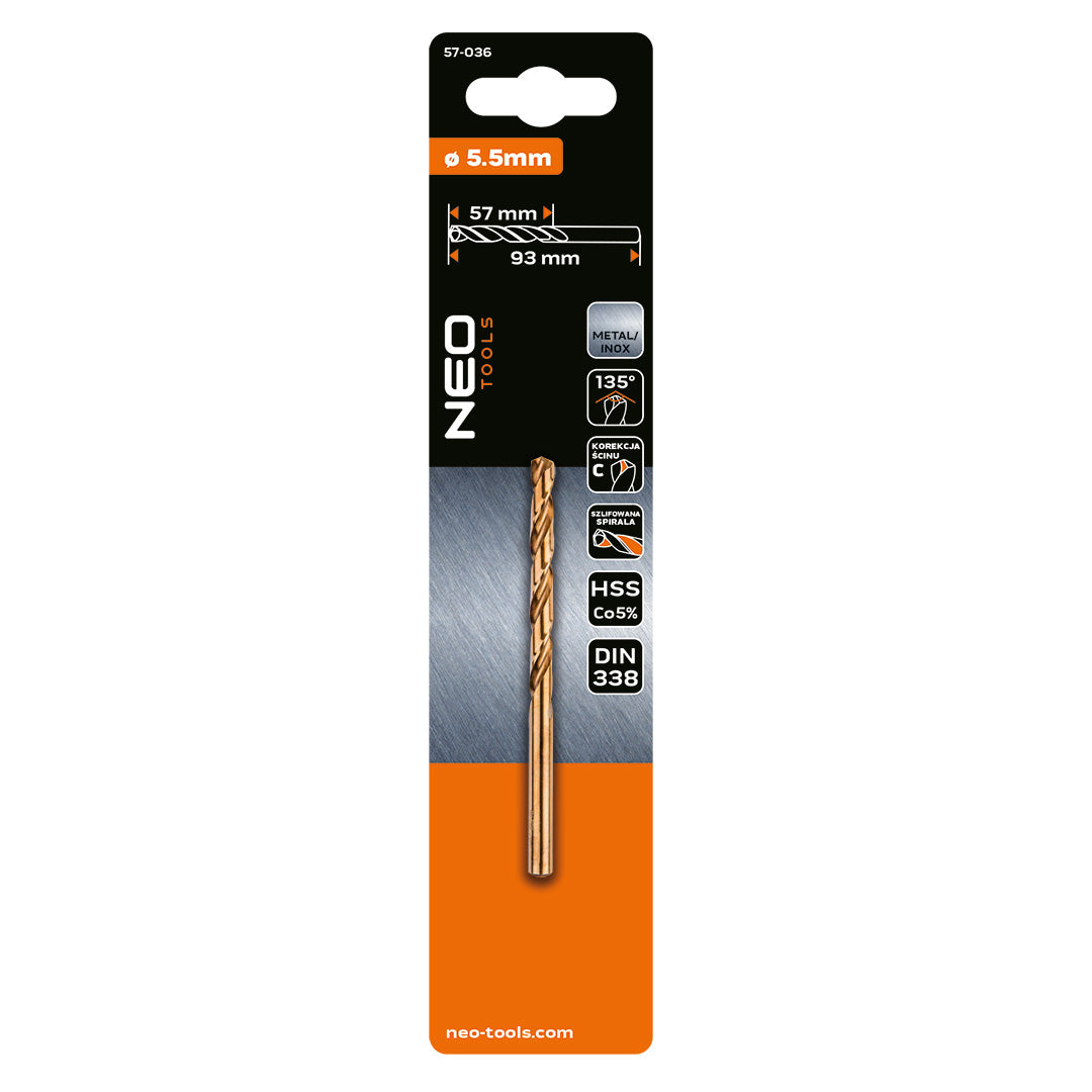 Vrták do kovu HSS-Co, 5,5 mm od NEO TOOLS nájdeš na naravis.sk