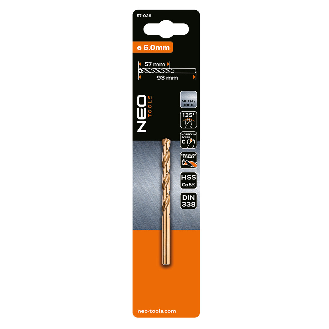 Vrták do kovu HSS-Co, 6,0 mm od NEO TOOLS nájdeš na naravis.sk