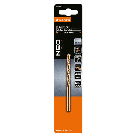 Vrták do kovu HSS-Co, 6,5 mm od NEO TOOLS nájdeš na naravis.sk