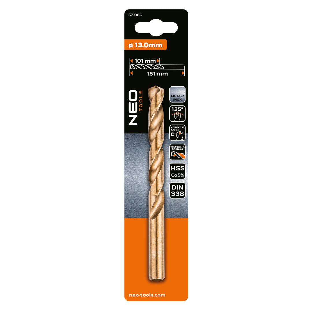 Vrták do kovu HSS-Co, 13,0 mm od NEO TOOLS nájdeš na naravis.sk