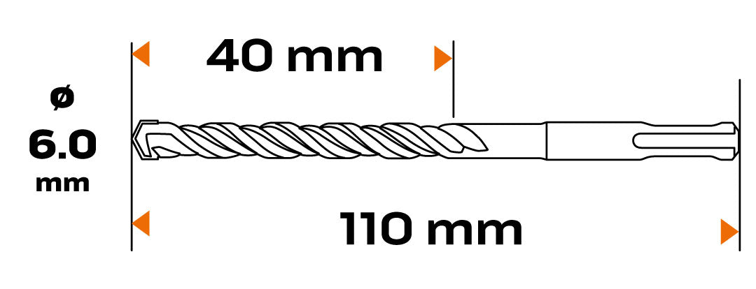 Vrták do betónu SDS Plus, 6 x 110 mm, S4, quatro od NEO TOOLS nájdeš na naravis.sk