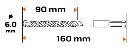Vrták do betónu SDS Plus, 6 x 160 mm, S4, quatro od NEO TOOLS nájdeš na naravis.sk