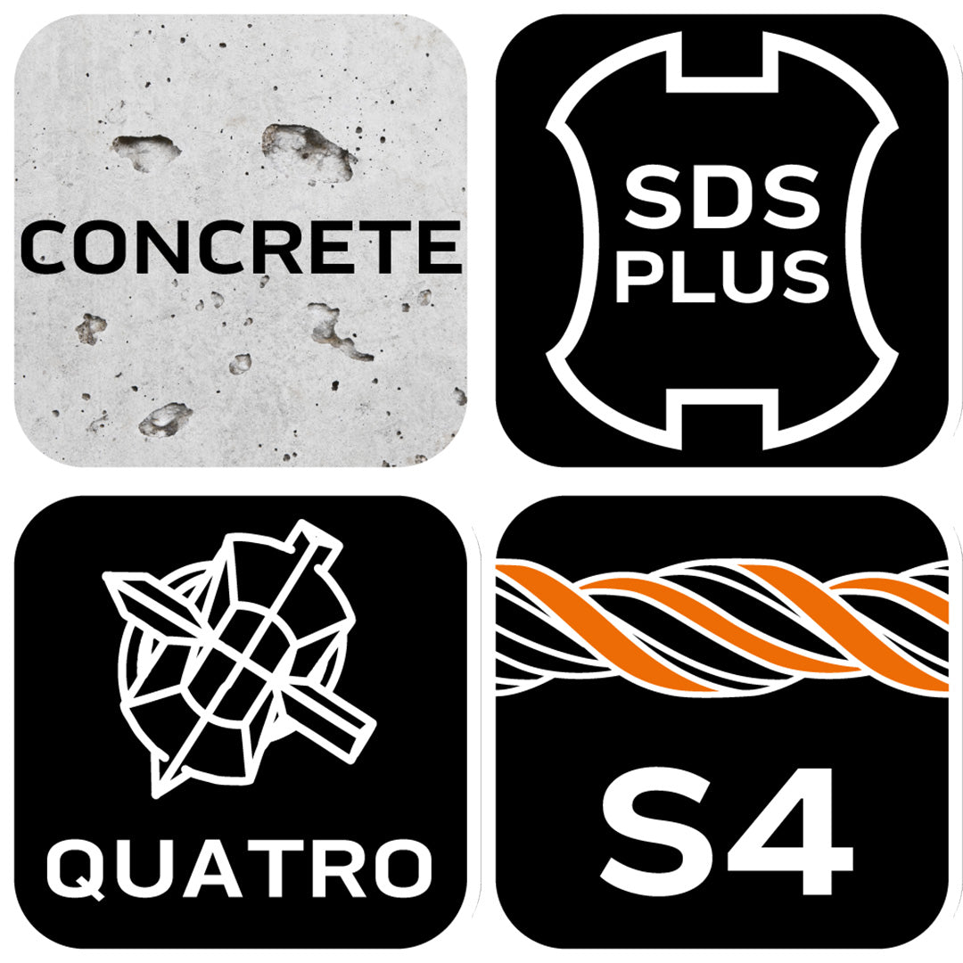 Vrták do betónu SDS Plus, 10 x 160 mm, S4, quatro od NEO TOOLS nájdeš na naravis.sk