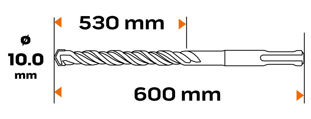 Vrták do betónu SDS Plus, 10 x 600 mm, S4, quatro od NEO TOOLS nájdeš na naravis.sk