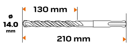 Vrták do betónu SDS Plus, 14 x 210 mm, S4, quatro od NEO TOOLS nájdeš na naravis.sk