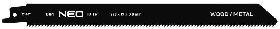 Šabľové pílové listy 228 x 19 x 0,9 mm, 10TPI, cpl. 2 ks. od NEO TOOLS nájdeš na naravis.sk