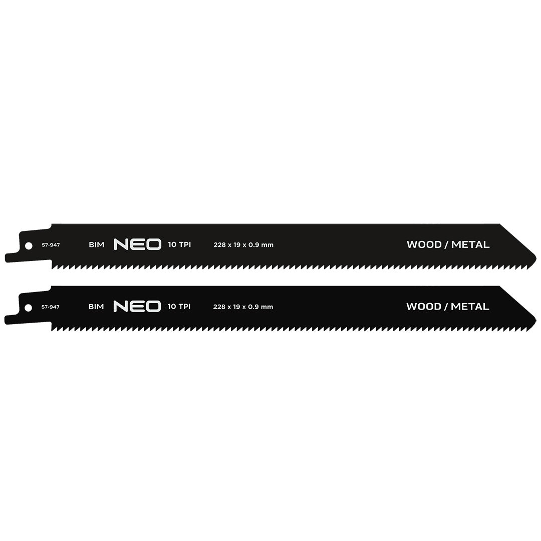 Šabľové pílové listy 228 x 19 x 0,9 mm, 10TPI, cpl. 2 ks. od NEO TOOLS nájdeš na naravis.sk