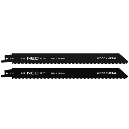 Šabľové pílové listy 228 x 19 x 0,9 mm, 10TPI, cpl. 2 ks. od NEO TOOLS nájdeš na naravis.sk