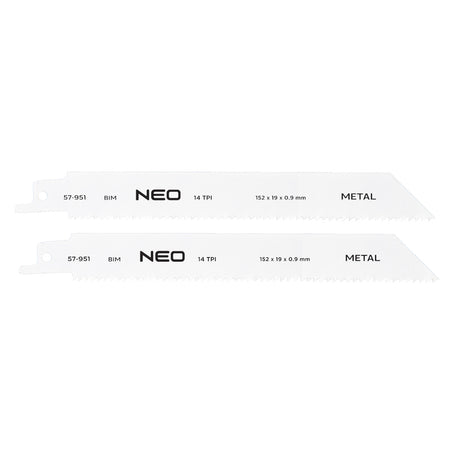 Šabľové pílové listy 152 x 19 x 0,9 mm, 14TPI, cpl. 2 ks. od NEO TOOLS nájdeš na naravis.sk