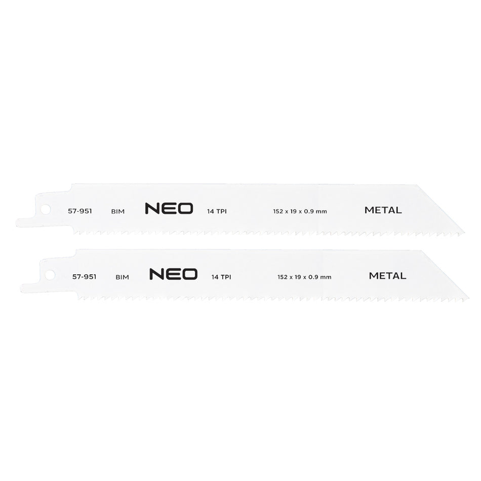 Šabľové pílové listy 152 x 19 x 0,9 mm, 14TPI, cpl. 2 ks. od NEO TOOLS nájdeš na naravis.sk