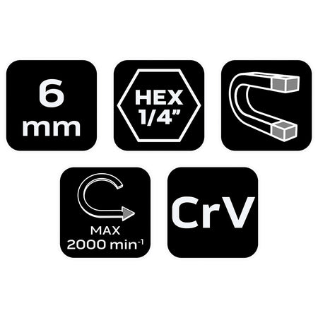Magnetické nástrčné hlavice 6 x 65 mm, stopka 1/4" od NEO TOOLS nájdeš na naravis.sk