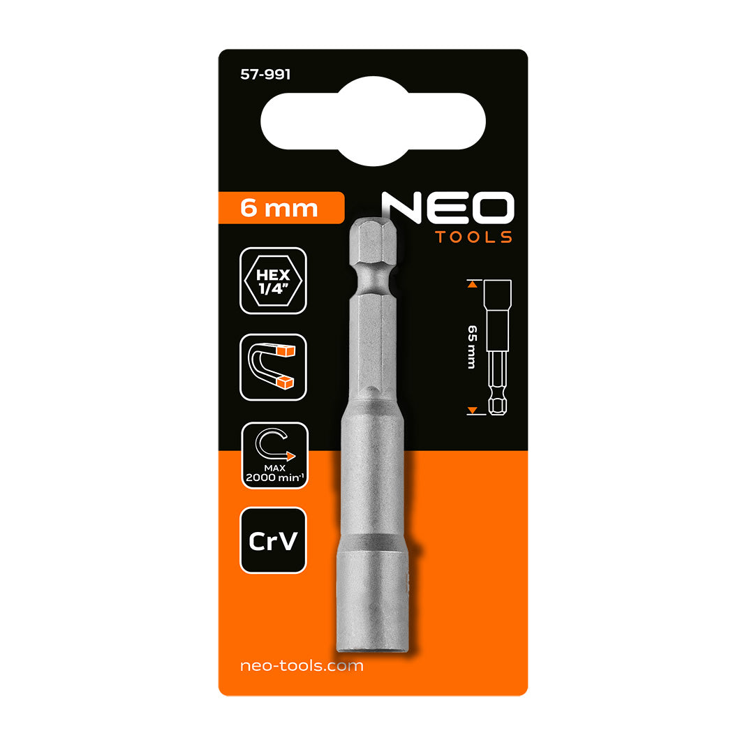 Magnetické nástrčné hlavice 6 x 65 mm, stopka 1/4" od NEO TOOLS nájdeš na naravis.sk