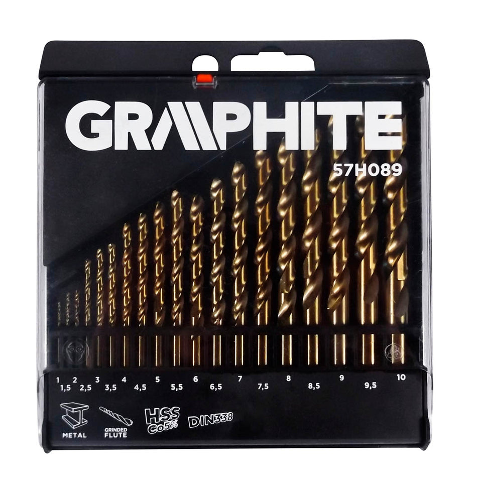 Vrták do kovu HSS-Co sada 1,0 - 10,0 mm, 19 ks od GRAPHITE nájdeš na naravis.sk
