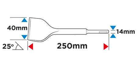 Sekáč SDS Plus 40 x 250 mm, 25 st. od GRAPHITE nájdeš na naravis.sk