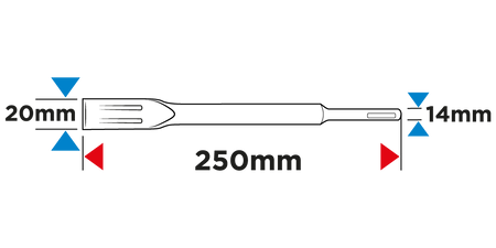 Plochý sekáč SDS Plus samoostriaci 20 x 250 mm od GRAPHITE nájdeš na naravis.sk