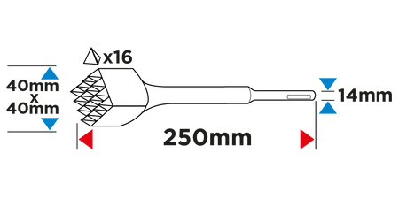 Kladivo SDS Plus 40 x 40 mm, 16 zubov od GRAPHITE nájdeš na naravis.sk