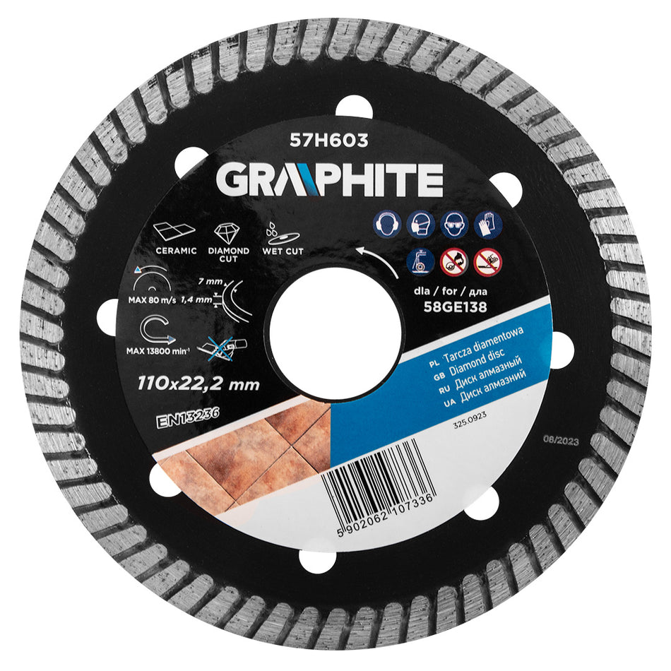 Diamantový rezný kotúč 110x22,2xmm pre 58GE138 od GRAPHITE nájdeš na naravis.sk
