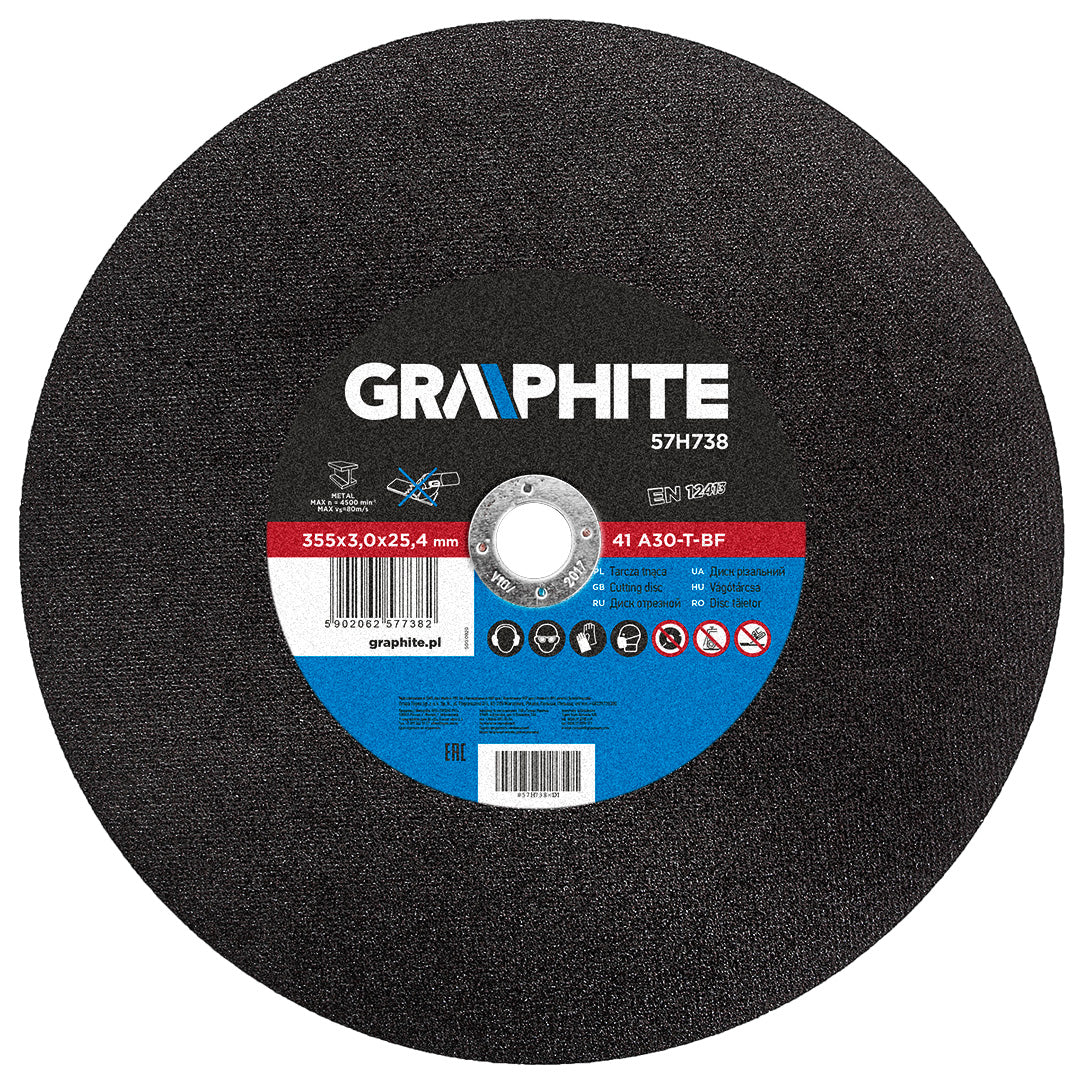 Rezací kotúč na kov 355 x 3,0 x 25,4 мм, 41 A30-T-BF od GRAPHITE nájdeš na naravis.sk