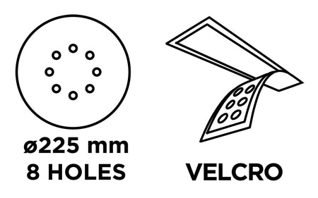 Abrazívne kotúče 225 mm, K180, 5 ks, s otvormi od GRAPHITE nájdeš na naravis.sk