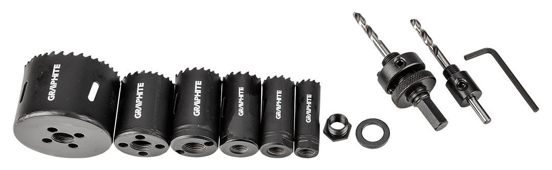Co8% bimetalové dierovky (19, 25, 30, 35, 40, 68 mm), sada 9 el. od GRAPHITE nájdeš na naravis.sk