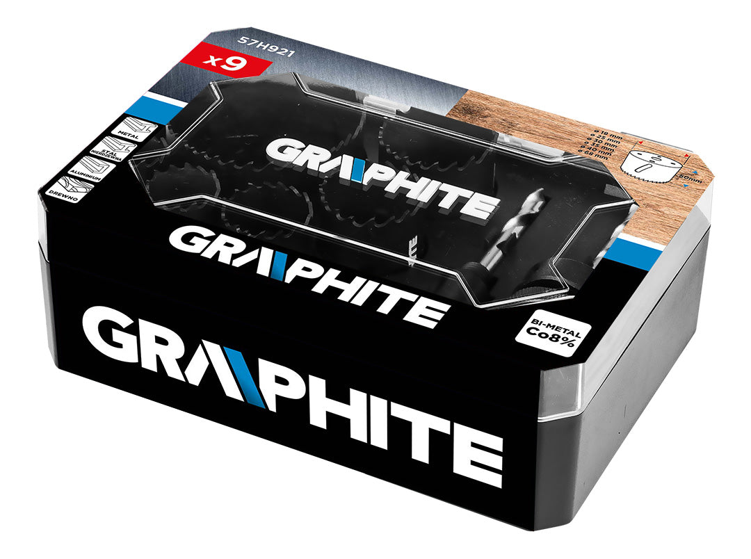 Co8% bimetalové dierovky (19, 25, 30, 35, 40, 68 mm), sada 9 el. od GRAPHITE nájdeš na naravis.sk