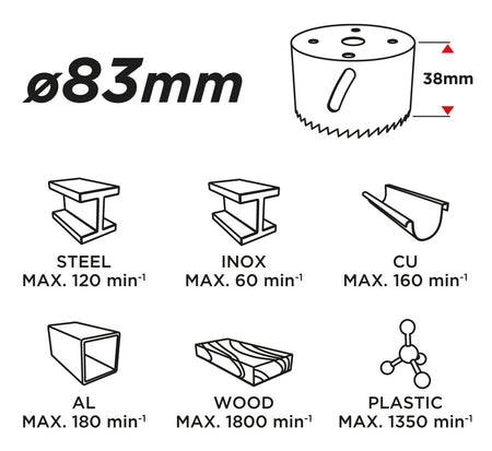 Korunkový vrták bimetal, 83 mm od GRAPHITE nájdeš na naravis.sk