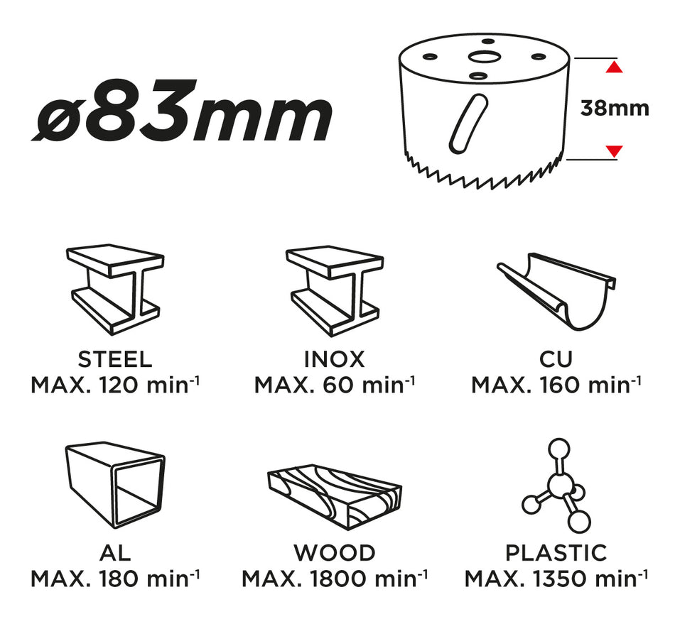 Korunkový vrták bimetal, 83 mm od GRAPHITE nájdeš na naravis.sk