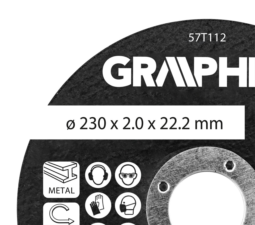 Rezný kotúč, korund na kov 230 x 2,0 x 22,2 mm, 41 A46-S-BF od GRAPHITE nájdeš na naravis.sk