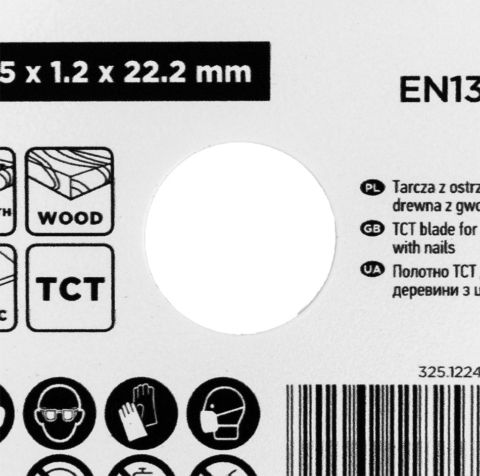 Čepeľ TCT na rezanie dreva s klincami 115 x 1,2 x 22,22 mm od GRAPHITE nájdeš na naravis.sk