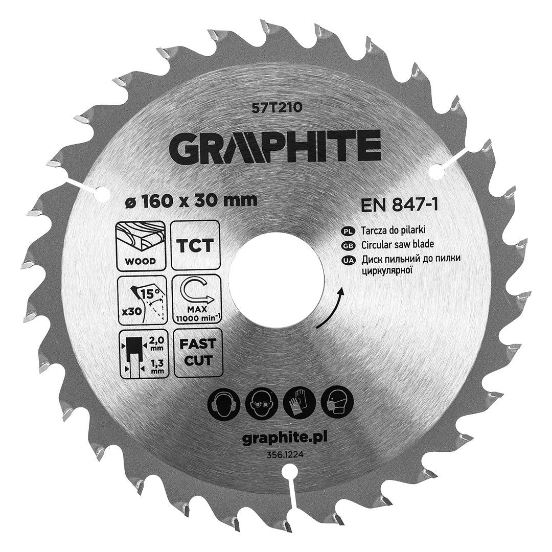 Pilový kotúč, široký, 160 x 30 mm, 30 zubov od GRAPHITE nájdeš na naravis.sk