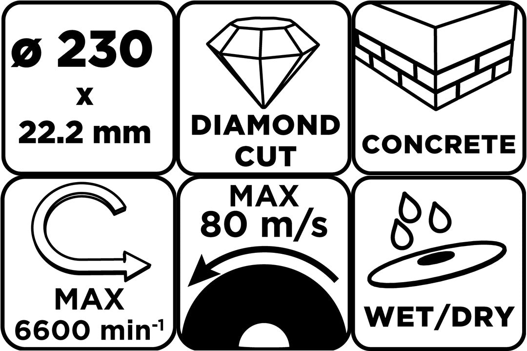 Segmentový diamantový rezný kotúč, 230 x 22,2 mm, suchý a mokrý od GRAPHITE nájdeš na naravis.sk