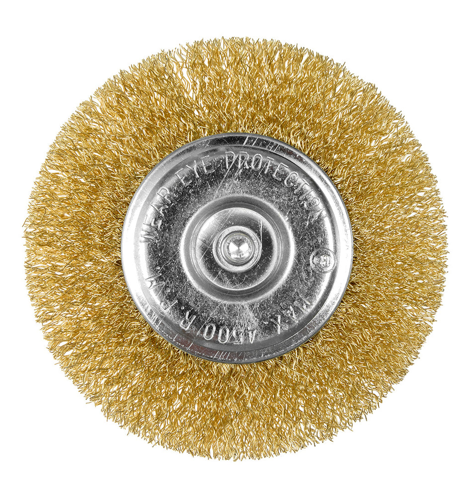 Drôtená kefa na kotúče 100 mm, krimpovaný drôt, mosadzný, so stopkou 6 mm od GRAPHITE nájdeš na naravis.sk