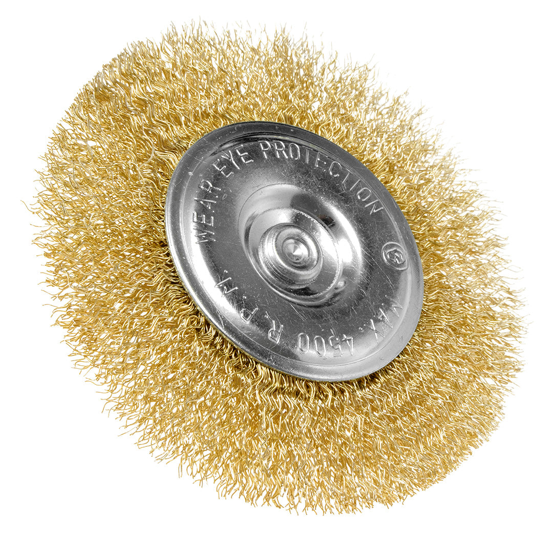 Drôtená kefa na kotúče 100 mm, krimpovaný drôt, mosadzný, so stopkou 6 mm od GRAPHITE nájdeš na naravis.sk
