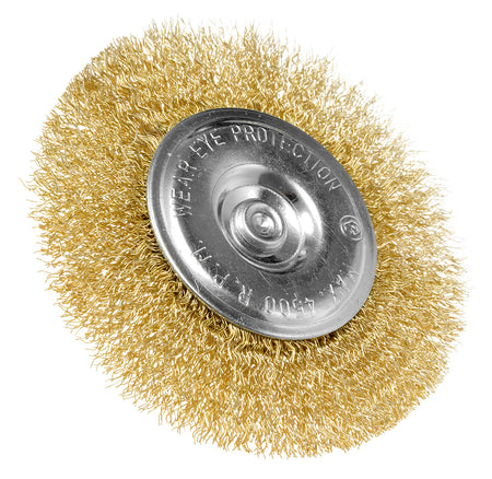 Drôtená kefa na kotúče 100 mm, krimpovaný drôt, mosadzný, so stopkou 6 mm od GRAPHITE nájdeš na naravis.sk