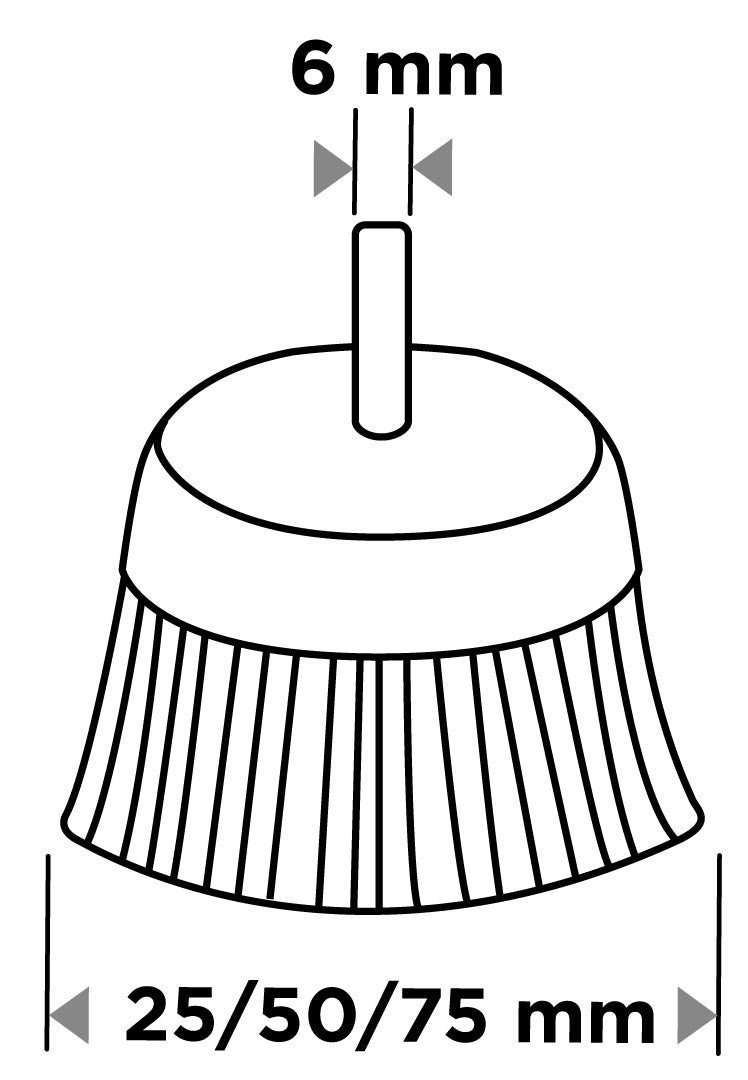 Drôtená kefa na kotúče 100 mm, krimpovaný drôt, mosadzný, so stopkou 6 mm od GRAPHITE nájdeš na naravis.sk