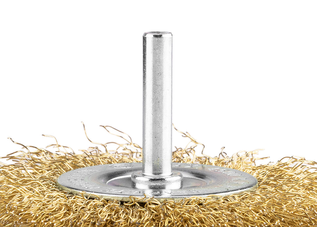 Drôtená kefa na kotúče 80 mm, krimpovaný drôt, mosadzný, so stopkou 6 mm od GRAPHITE nájdeš na naravis.sk