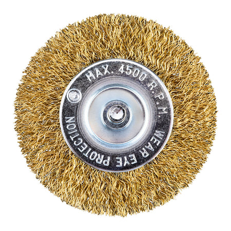 Drôtená kefa na kotúče 80 mm, krimpovaný drôt, mosadzný, so stopkou 6 mm od GRAPHITE nájdeš na naravis.sk