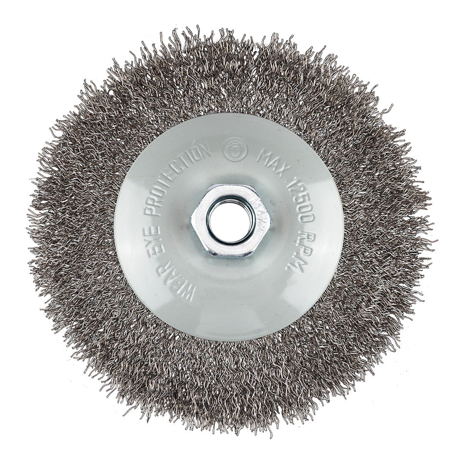 Drôtená kefa 125 mm, lisovaný drôt, oceľ, M14 od GRAPHITE nájdeš na naravis.sk
