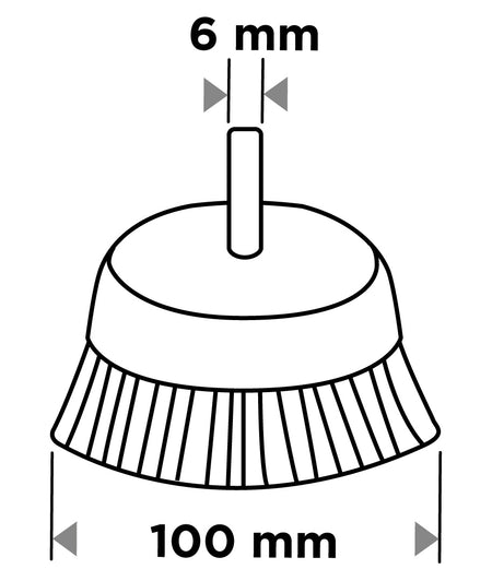 Drôtená kefa 100 mm, lisovaný drôt, oceľ, so 6 mm stopkou od GRAPHITE nájdeš na naravis.sk