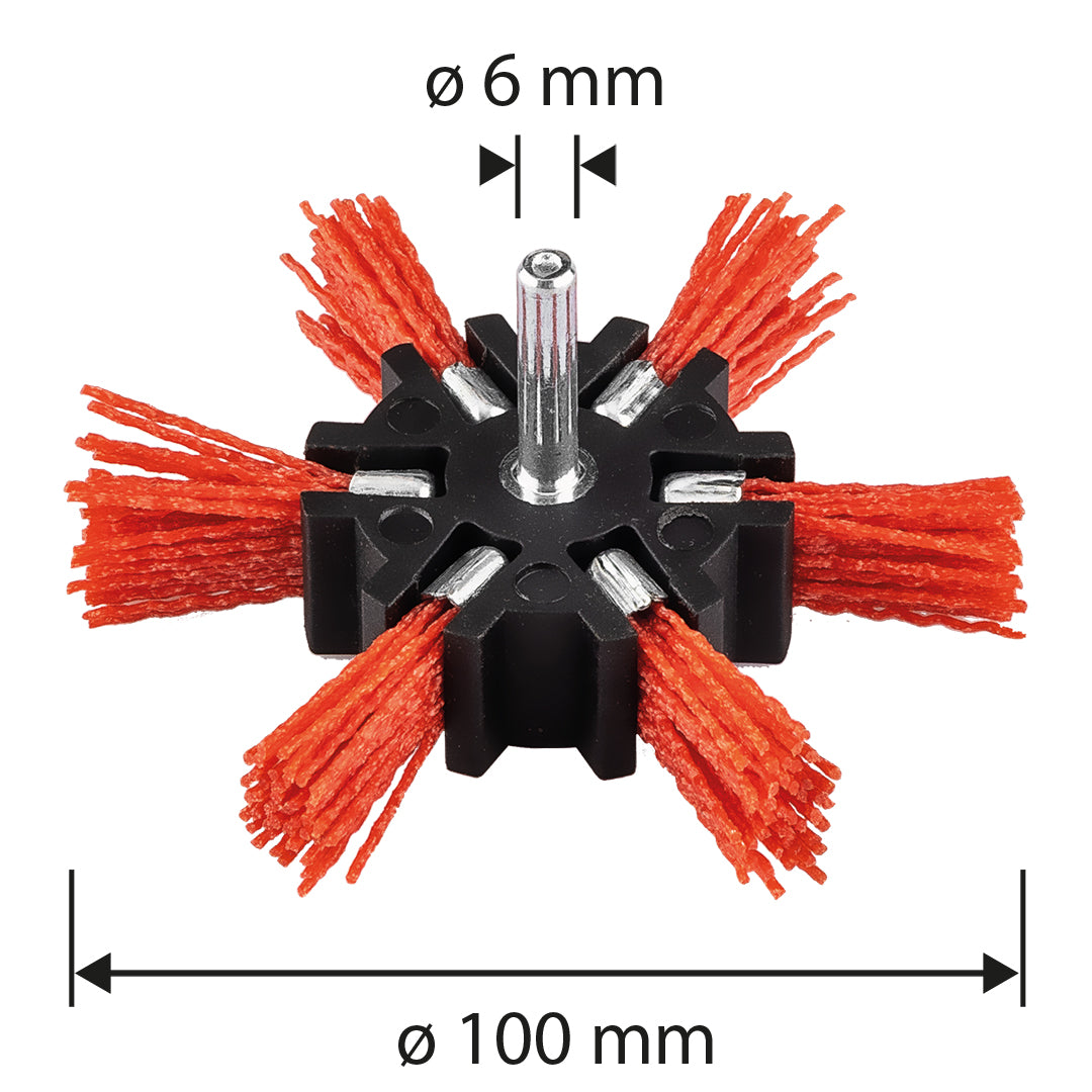Nylonová kefa na kolieska, 100 mm, so stopkou 6 mm od GRAPHITE nájdeš na naravis.sk