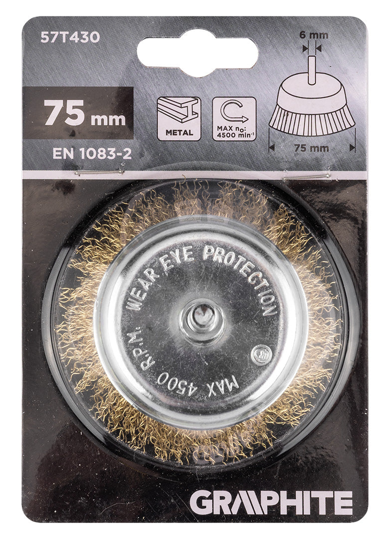 75 mm drôtená kefa, krimpovaný drôt, mosadzný, so 6 mm stopkou od GRAPHITE nájdeš na naravis.sk