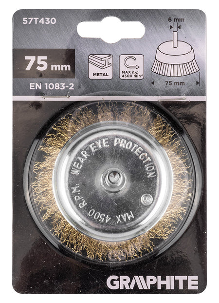 75 mm drôtená kefa, krimpovaný drôt, mosadzný, so 6 mm stopkou od GRAPHITE nájdeš na naravis.sk