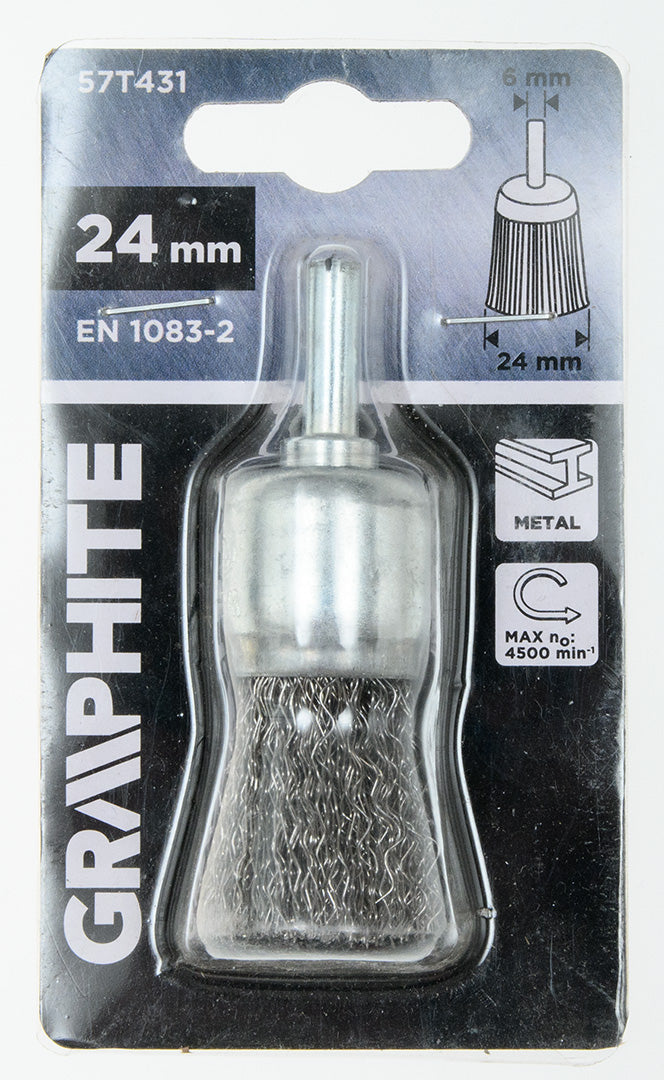 Drôtená kefa 24 mm, krimpovaný drôt, oceľ, so 6 mm stopkou od GRAPHITE nájdeš na naravis.sk
