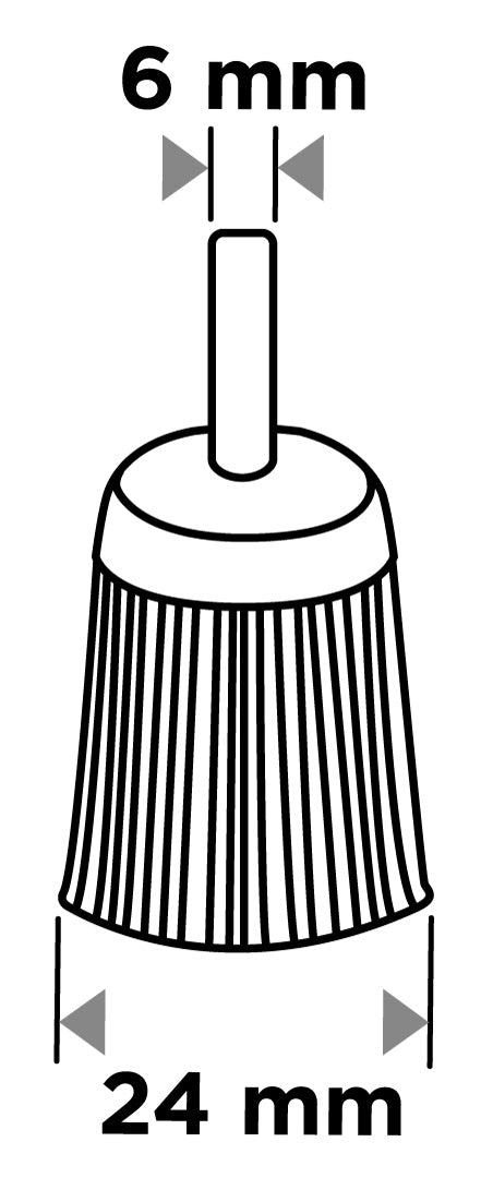Drôtená kefa 24 mm, krimpovaný drôt, oceľ, so 6 mm stopkou od GRAPHITE nájdeš na naravis.sk