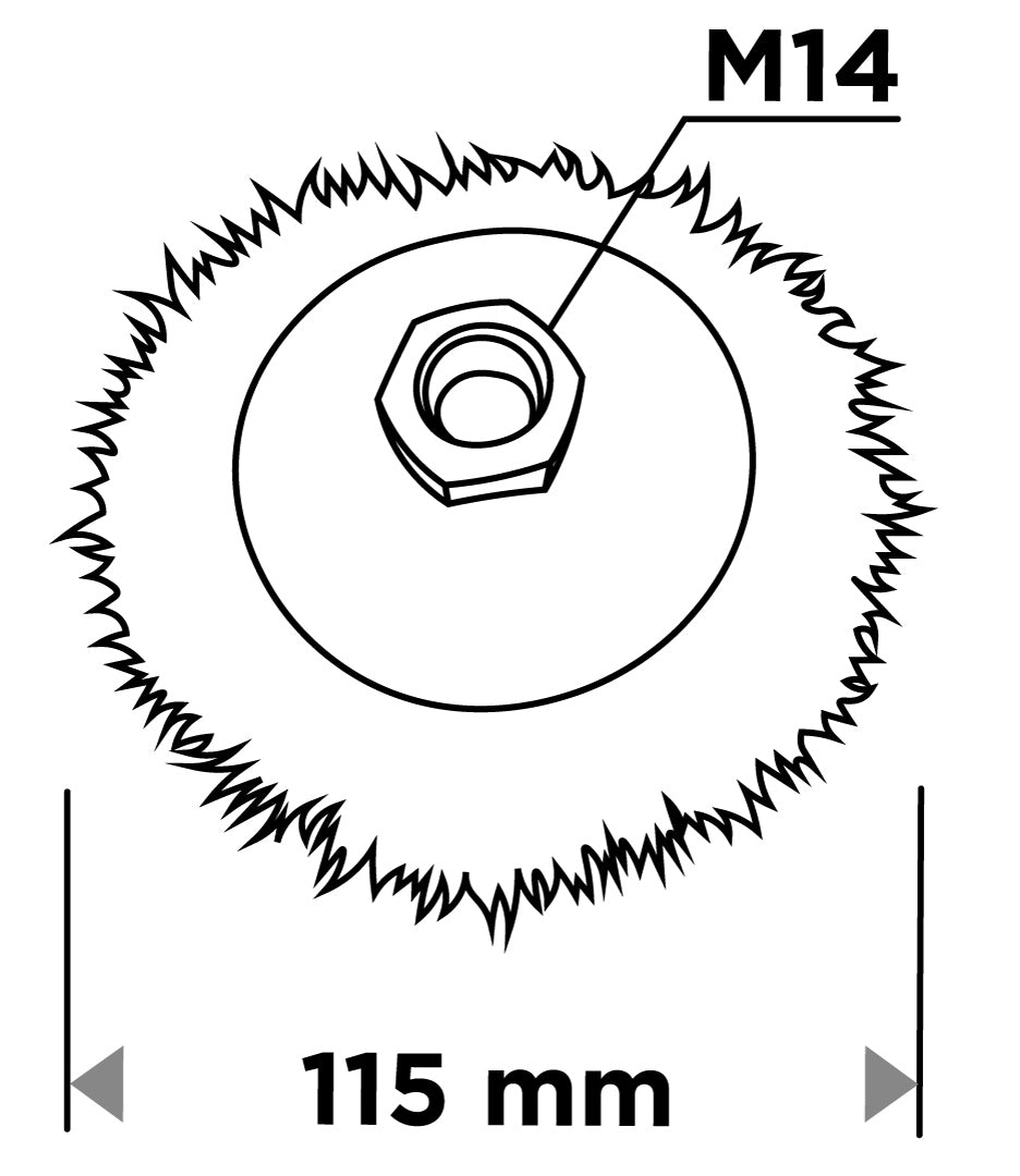 Drôtená kefa 115 mm, lisovaný drôt, oceľ, M14 od GRAPHITE nájdeš na naravis.sk