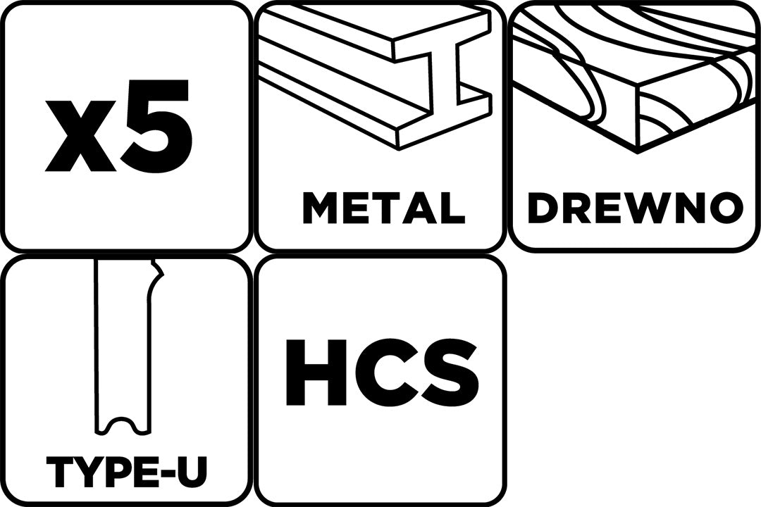 Sada pílových listov, 6 TPI, 8 TPI, 10 TPI, 12 TPI, HCS, rukoväť v tvare U, 5 ks. od GRAPHITE nájdeš na naravis.sk