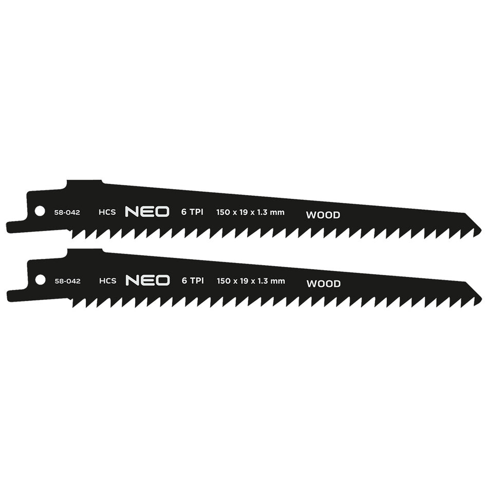 Šabľový pílový kotúč, HCS, 152 x 19 x 1,3 mm, 6TPI, cpl. 2 ks. od NEO TOOLS nájdeš na naravis.sk